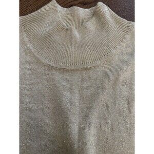 Bridgetown Collection Gold Metallic Knit Mock Neck Sleeveless Sweater Vest XL